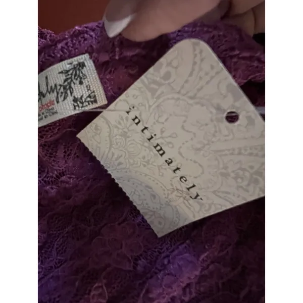 FREE PEOPLE Keep it simple lace baby tee In Dramatic Orchid Pink‎ purple Size S - Image 12