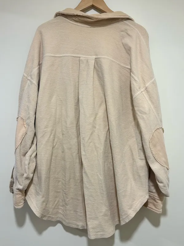 Free People Ruby Fleece Oversized Shacket in Tan Size Large - Image 6