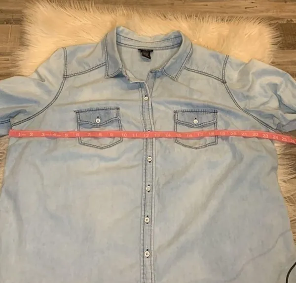 button front chambray shirt size 1 (14/16) - Image 8