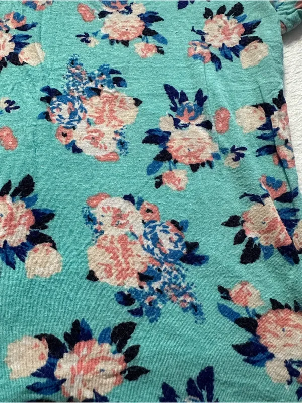 Charlotte Russe Floral Tie Front Crop Top in Blue Size Small Short Sleeve - Image 9