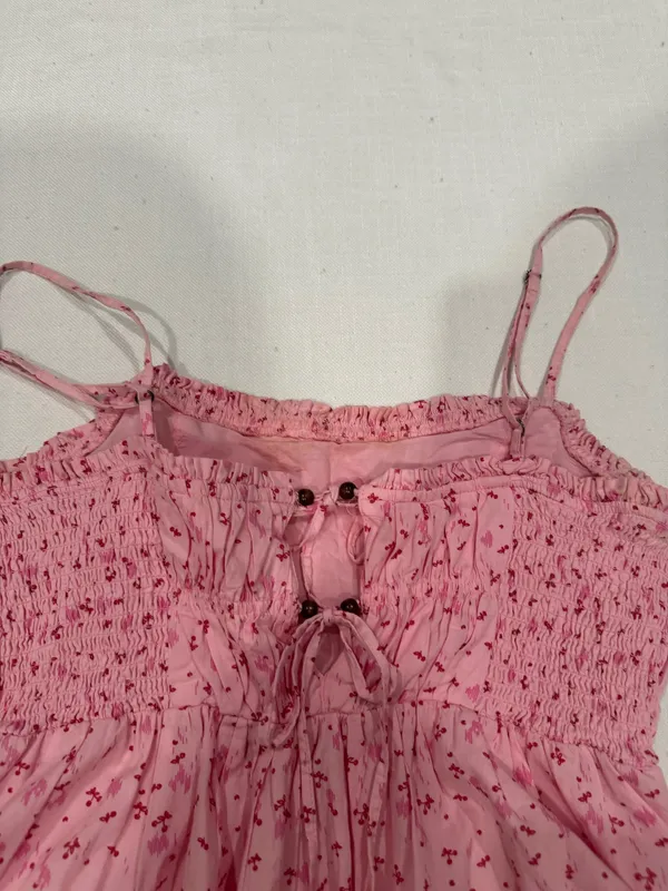 Free People Pink Cherry Gabby Mini Dress Medium - Image 9