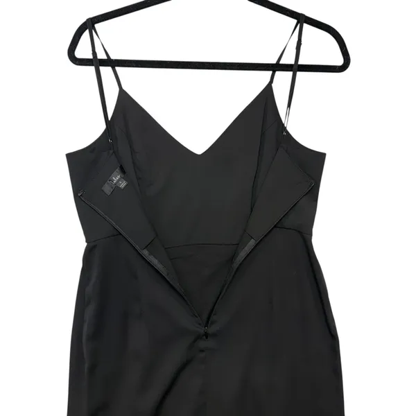 Lulus Black V Neck Spaghetti Strap Draped Midi evening Party elegant‎ Dress S - Image 9