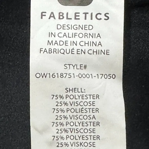 Fabletics Milano Coat Faux Leather Sleeve Size‎ Large Black Winter Lightweight - Image 9