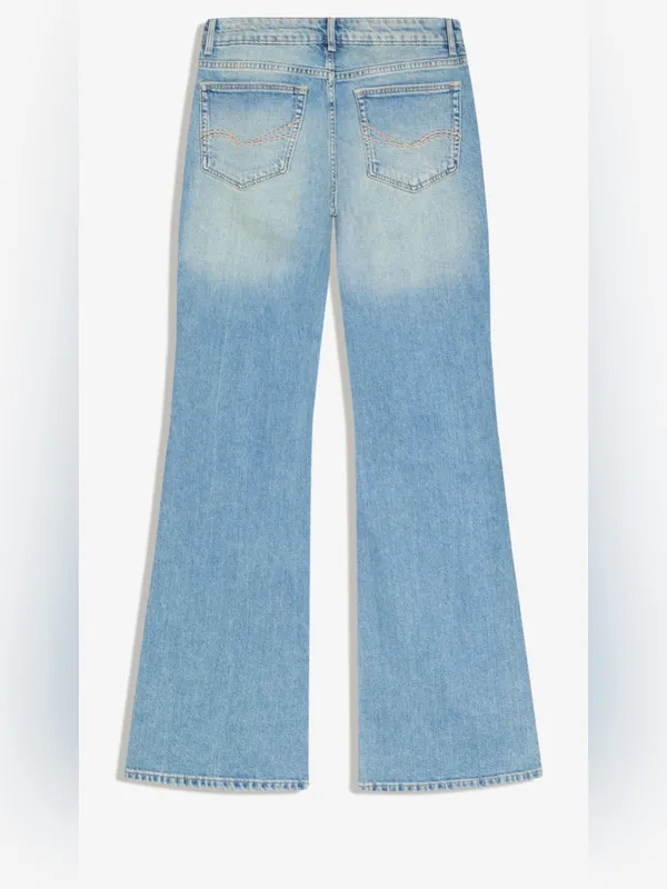 Bershka Light Blue Flared Jeans - Image 2