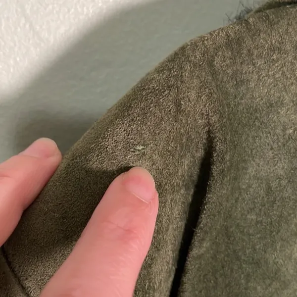 Vintage John Murrough Suede Coat Green Fur Collar Women's M 80s 90s‎ retro - Image 12