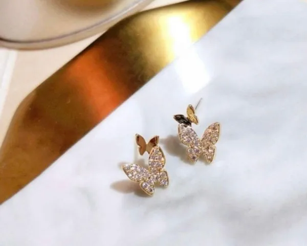 Mini Gold Butterfly Stud Earrings for Women - Image 4