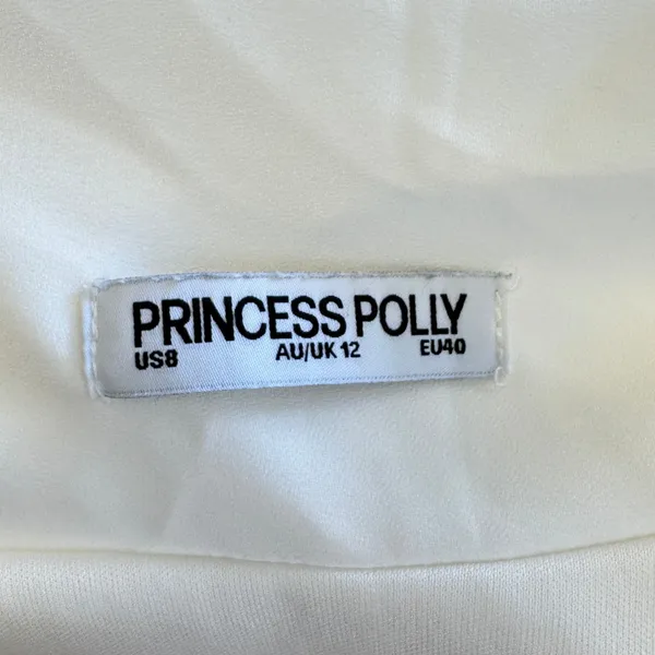 Princess Polly Shellie Mini‎ Dress White Satin Party Sz 8 - Image 7