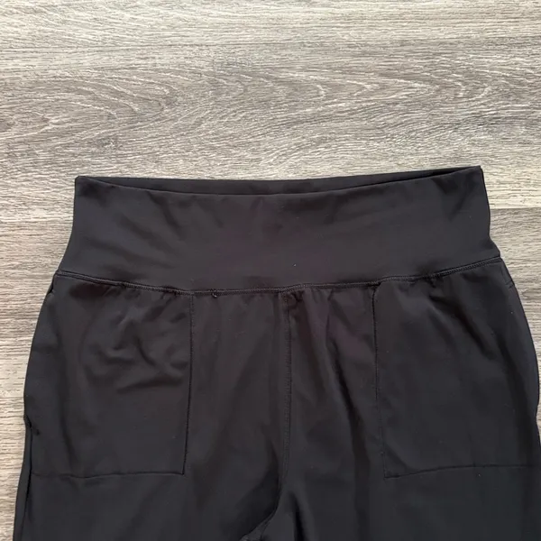 Women's Black Joggers Size Large High rise Stretchy Pants - Image 3