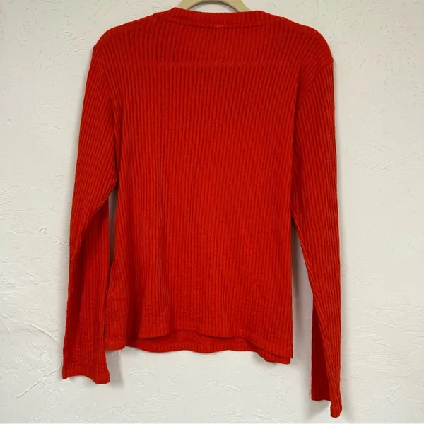 Pilcro and the Letterpress Anthropologie Orange Ribbed Knit Crew Neck Sweater Womens XL Fall Casual - Image 8