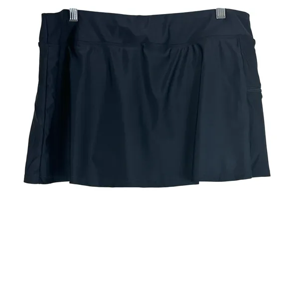 NWT Sweet Escape Swim Skirt Solid Black Full Coverage Zipper Pocket Size 14 - Image 4