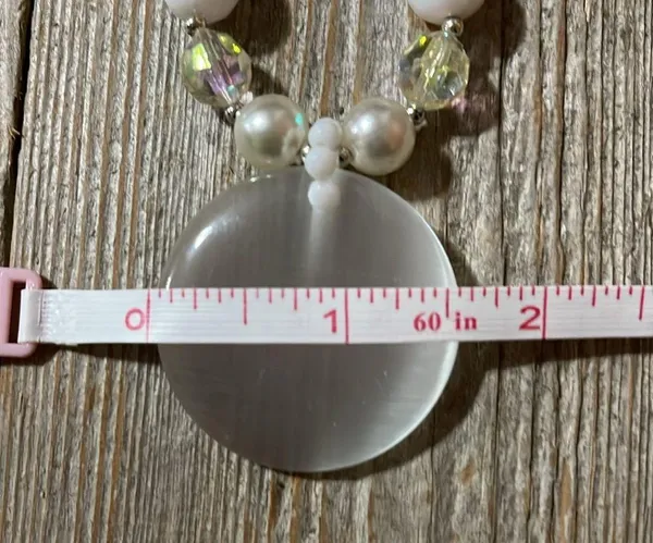 NWT Charming Charlie necklace & earring set white/pearl/crystal beads - Image 13