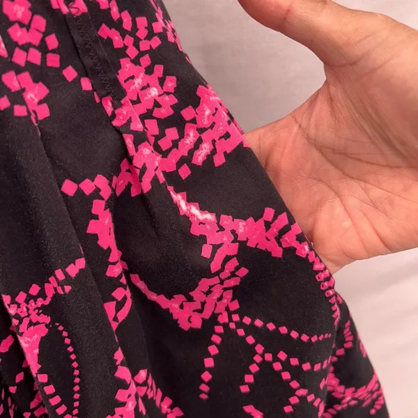 Jones New York Fit & Flare Dress Black‎ Pink 10 - Image 3