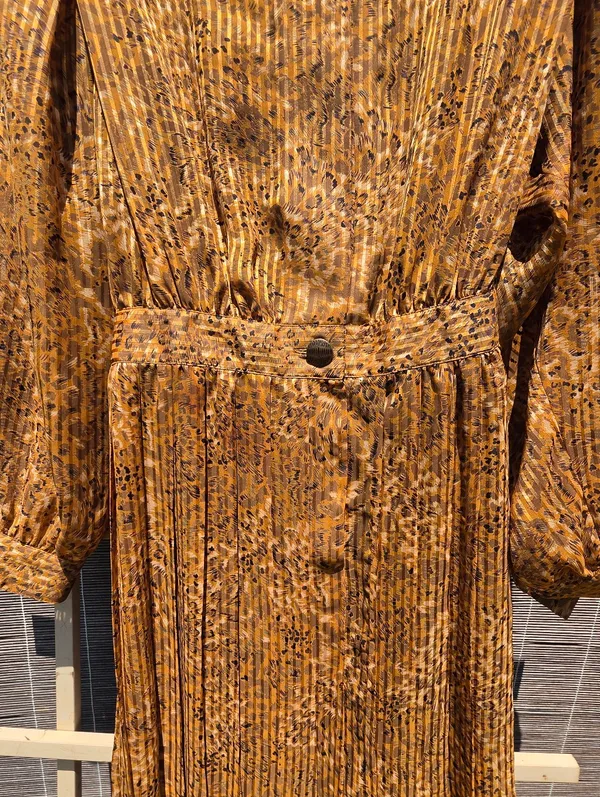 vintage 1980s Leslie Fay sheer animal-print midi dress 10 - Image 7