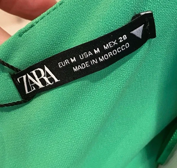 NWT Zara Green Long Bodycon Ruched Dress Draped Spaghetti Straps M Party - Image 8