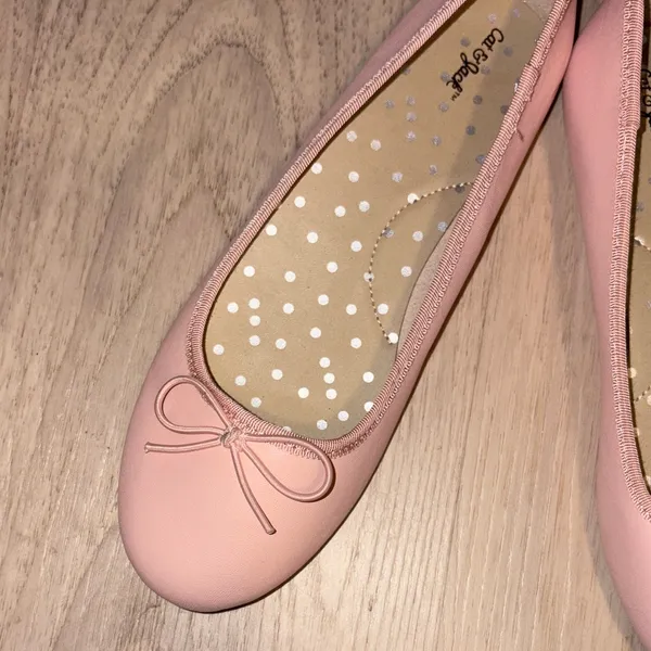 Cat & Jack Light Pink Ballet Flats vegan leather size 5 - Image 2