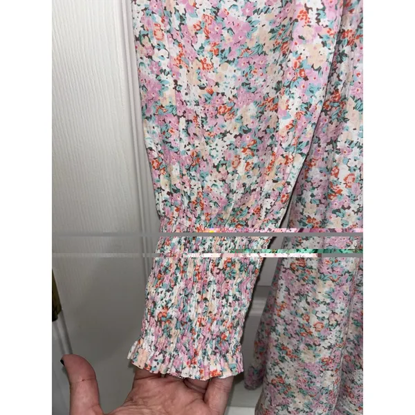 Faithful the Brand Ira Mini Dress Vignette Floral Pink 2 XS Cottage Hoco - Image 6