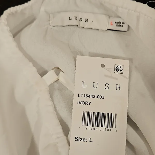 Lush Clothing 💕LUSH💕 Lace Trim V-Neck Camisole ~ White Ivory L NWT - Image 8