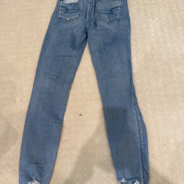 American Eagle Next Level Stretch Distressed Skinny Jeans Light Wash Size 0 - Image 5