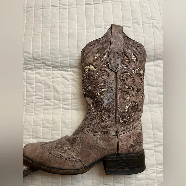 Corral distressed sequin inlay cowboy boots - Image 4