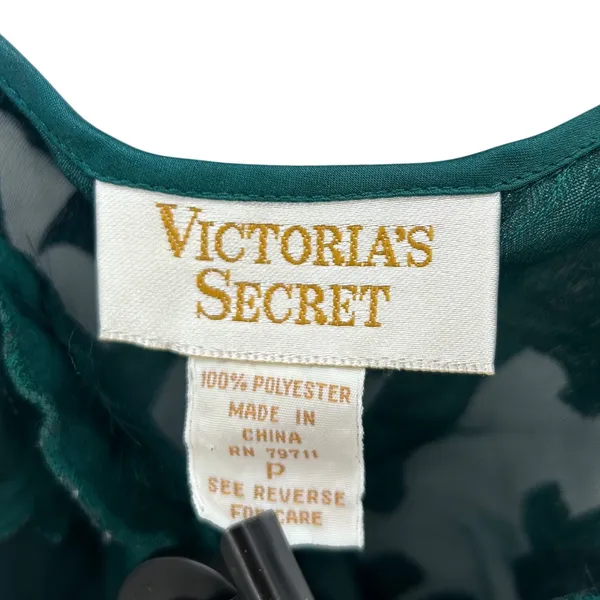VTG Victorias‎ Secret Gold Label Forest Green Lace Floral Teddy Bodysuit Small - Image 6