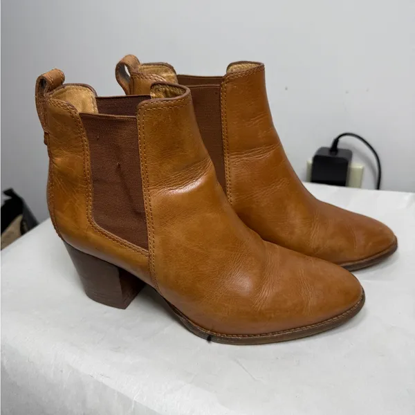 MADEWELL‎ Regan boot pull on Boots Size 7 Saddle BROWN Booties Short Heeled - Image 4