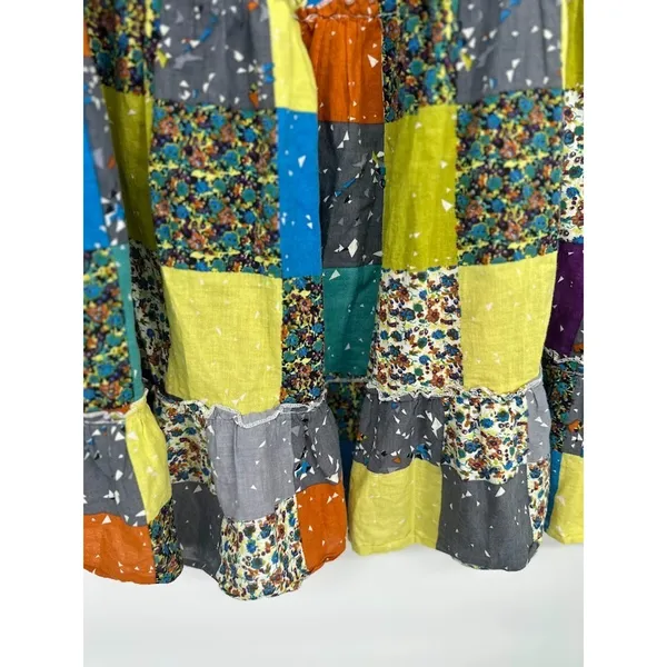 Sweet Miss Maxi Skirt Small‎ Multicolor Patchwork Boho Hippie 100% Cotton Granny - Image 2