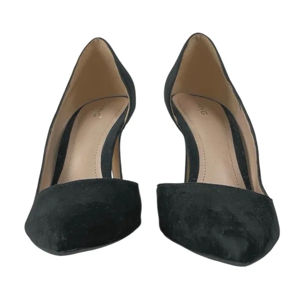 MNG Mango Audrey Black Pointed Toe Stiletto Heels Half D'Orsay Pumps Shoes Sz 36 - Image 2