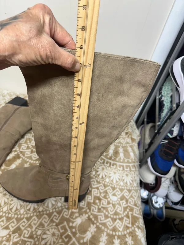 Dr. Scholl's Taupe Knee-High Block Heel Buckle Boots - Image 4