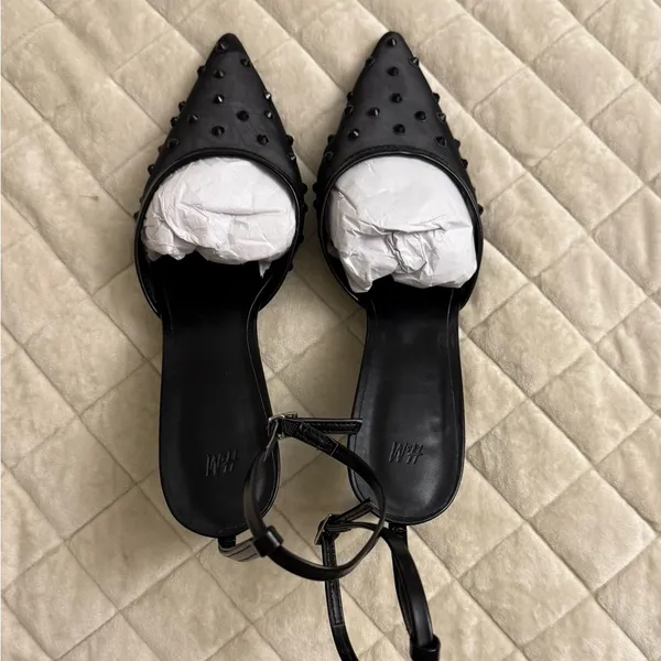 H&M Rhinestone Embellished Mesh Pumps - Image 7