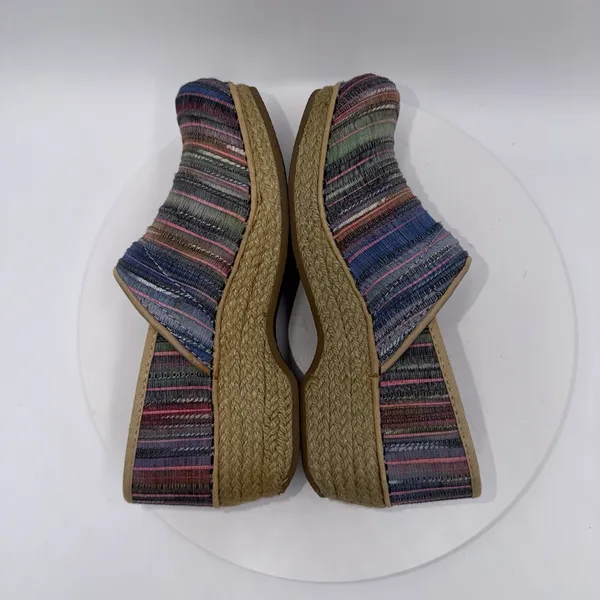 Dansko Jute Pro Weave Vegan Clog Rainbow Multi Stripe Slip On Shoe Size 37/7 - Image 4