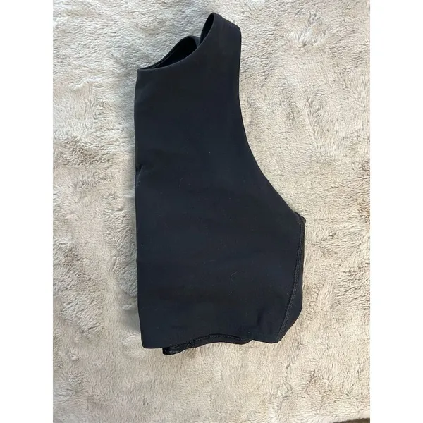Athleta Black Cropped Tank Top Standard M High Neck Racerback Yoga Gym - Image 4