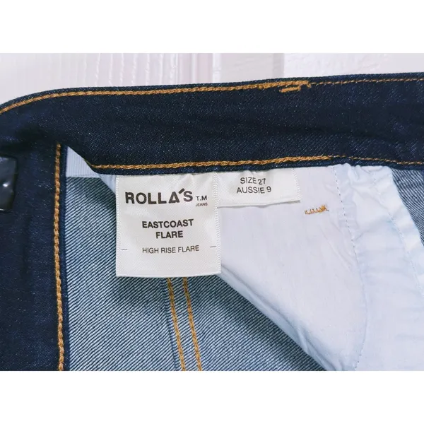 Rolla's Eastcoast Flare Jeans High Rise Womens Size 27 Dark Wash Denim Y2K 90s - Image 4