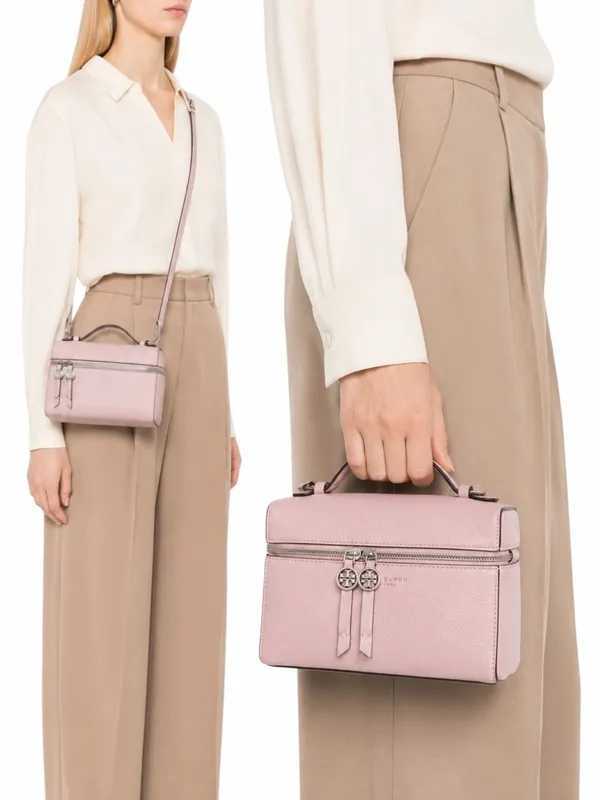 Tory Burch Slim Romy Top Handle Bag Leather Crossbody Bag Rose Pink - Image 2