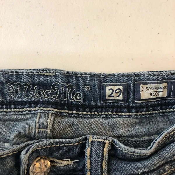 Miss Me Womens Jeans JE5014B40X Boot Cut Embellished Embroidered Flap Pockets 29 - Image 6