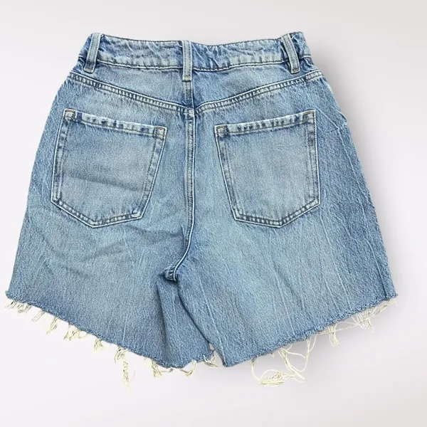 Garage Denim Wide Leg Distressed Shorts Womens Size 3‎ Blue Streetwear - Image 3