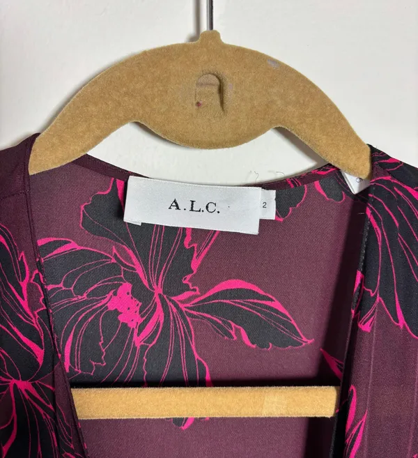 ALC Silk Wrap Dress Size 2 - Image 4