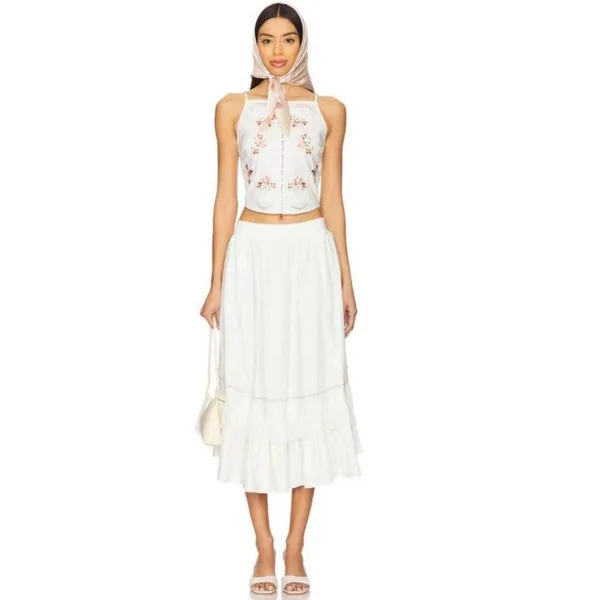 NWT Free People Maeberrie Embroidered Crop Top + Skirt Set - Image 5