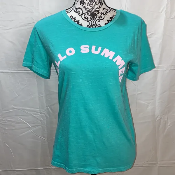 NWT!! Billabong Women's Short Sleeve Hello Summer Graphic Tee Size Large - Image 2