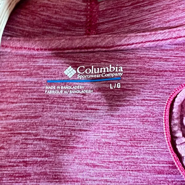 819 | Columbia Space Dye Full Zip Lightweight Hooded Jacket Pink Womens Large‎ - Image 5
