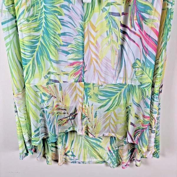New Harlow Rose Skirt Womens Sz M Tropical Mesh Knit Hi Low‎ Maxi Palm Beach - Image 3