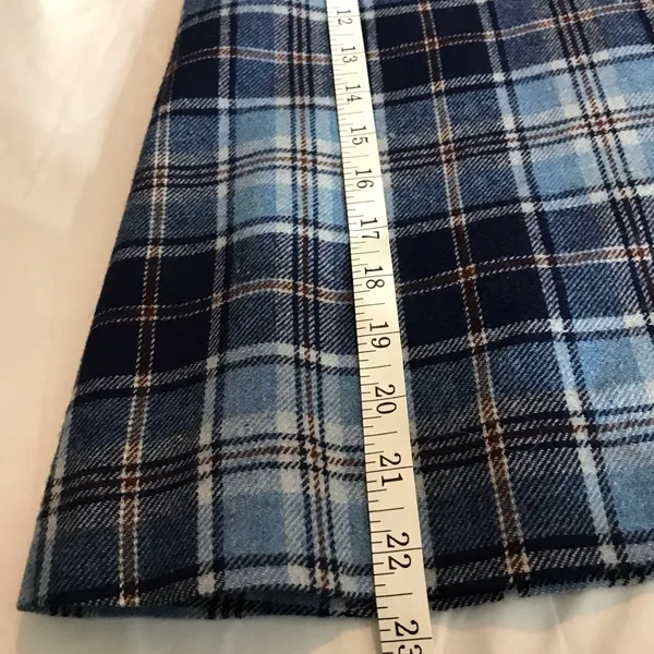 Pendleton vintage skirt blue plaid a-line with side zipper and hook closure. - Image 6