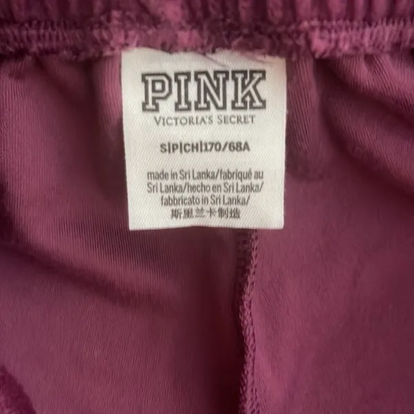 PINK Victoria Secret purple velour lounge pants size small - Image 6