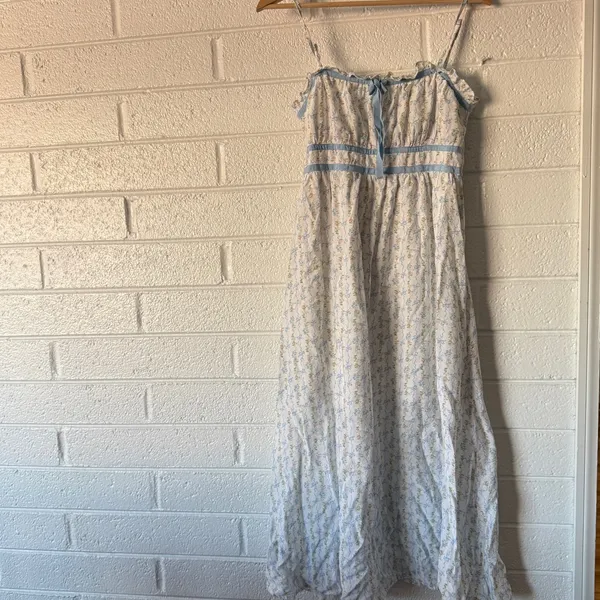 Blu Pepper Bow and Flower Stripe Midi Dress - Image 2
