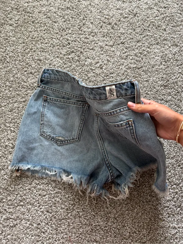 Altar'd State Light Blue Distressed Denim Cutoff Shorts - Image 2