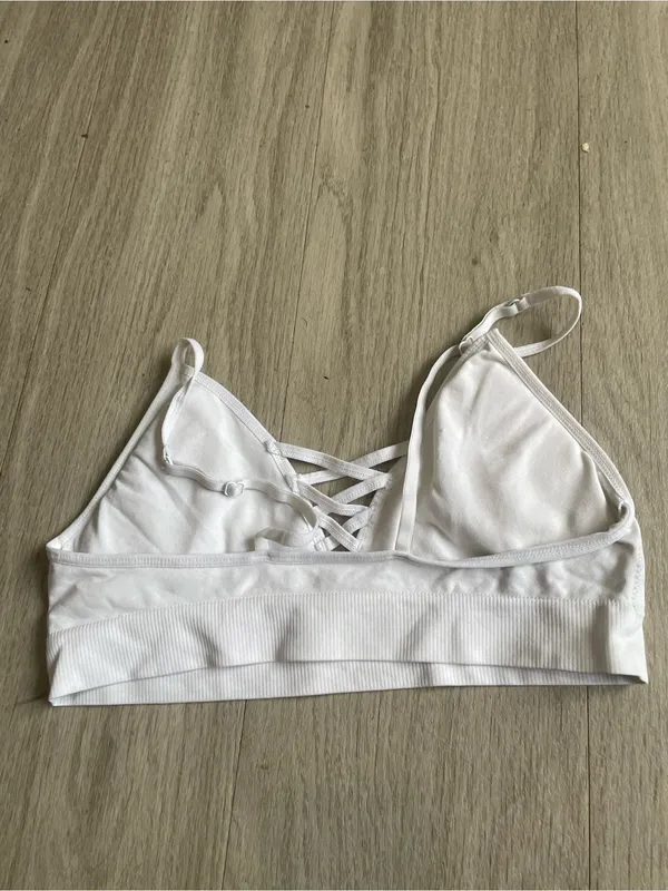 Women’s White Strappy Bralette - Image 2