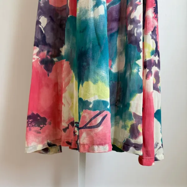 Reverse‎ Boho Beachy Ethereal Glitter Tropical Floral Sequin Maxi Dress M - Image 3