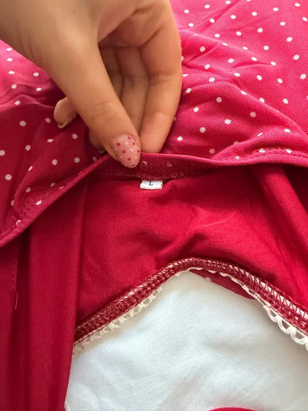 Red polka dot dress Size L - Image 3