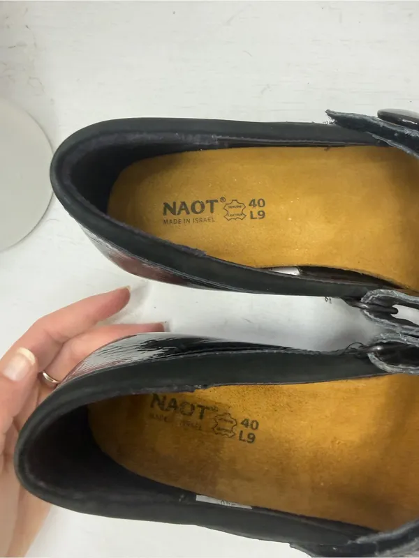 Naot Women's Trendy Patent Leather Shoes 40 US 9 Strappy Black Heels Mary Jane - Image 12