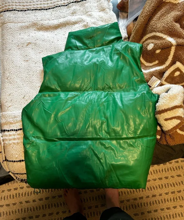 Green faux leather vest - Image 2
