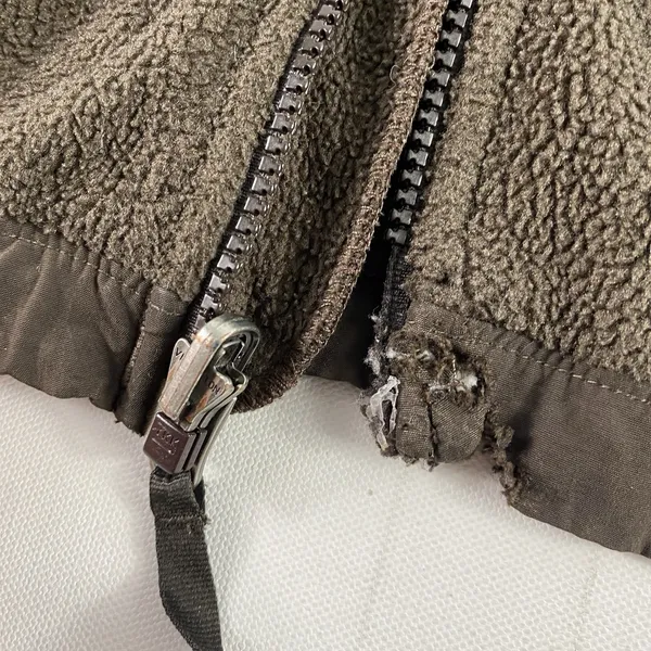 The‎ North Face Jacket Girls Large 14-16 Brown Full Zip Fleece Zipper Broken - Image 8